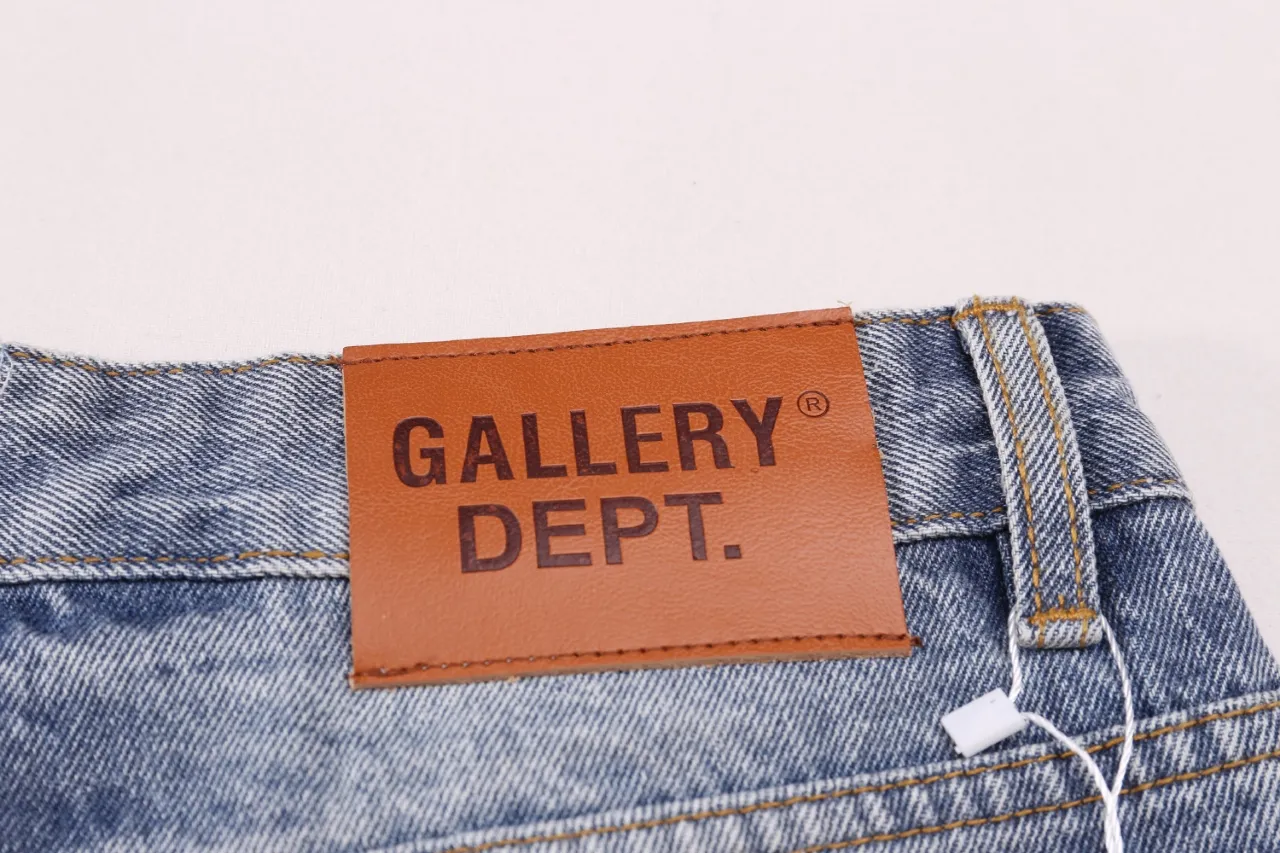 652#Gallery Dept New Retro Dirty Feng Shui Washed Mud Dye Knife Cut Splash Ink Jeans American High Street Casual Trousers Washed Blue S～XL p250